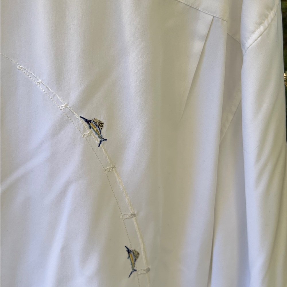 BAMBOO CAY White Shirt with Marlin Embroidery Mens 3XL modal blend - Picture 15 of 17